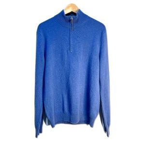 Men's SAKS FIFTH AVENUE | Cashmere | 1/4-Zip Sweater | Blue | Size - M